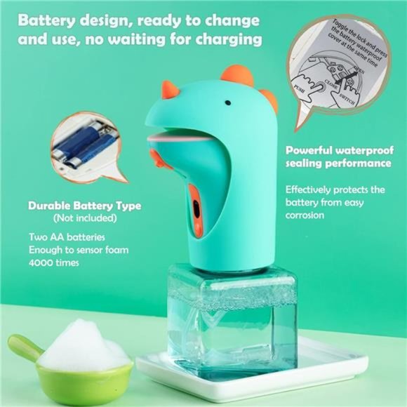 Automatic Soap Dispenser,Foaming Touchless SoapDispenser for Kids,IPX6Waterproof - Picture 5 of 6